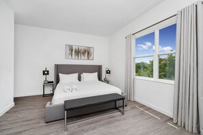 Rest easy in our cozy bedrooms featuring hotel-quality sheets and duvets for a dreamy night's sleep.
