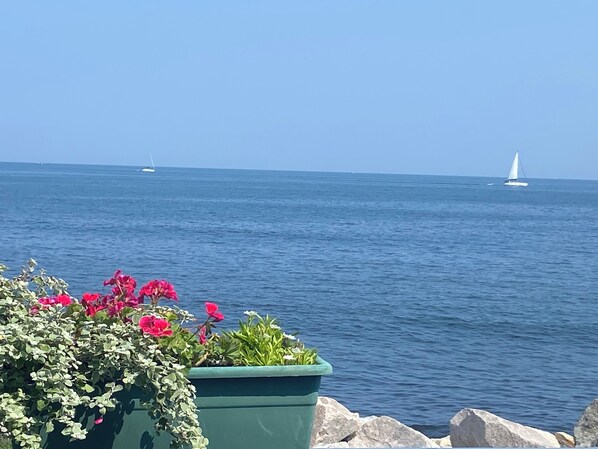 View of sailboat from the deck