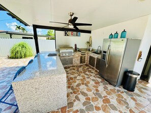 Outdoor kitchen.