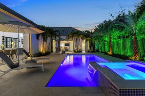 Outdoor pool and spa