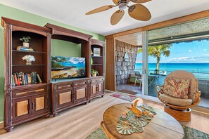 Large flat screen TV in the living room