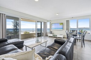 Experience luxury living while lounging around this elegant living room
