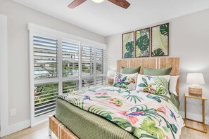The second bedroom has a queen bed