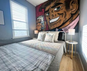 As you lie back on the queen bed, you are surrounded by elegant decor and a soothing color palette that calms the senses.