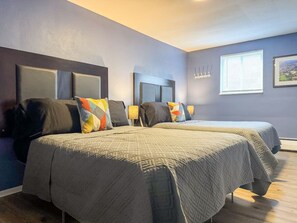 As you lie back on the queen bed, you are surrounded by elegant decor and a soothing color palette that calms the senses.