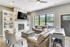 Living Room | Fireplace | Smart TVs | Central A/C & Heating | 1st Floor