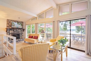 Upper level family fireplace