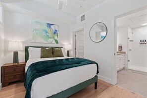 Relax in this highly designed bedroom with attached bath