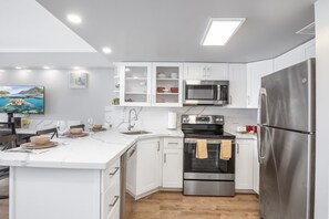 Cook your favorite meals in your fully equipped kitchen with a dishwasher.