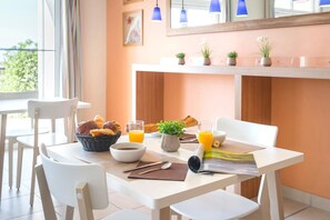 Entertain and dine at the large dining table.