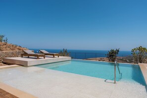 A private, 47 sq.m. swimming pool, 1.5 m deep with step access.