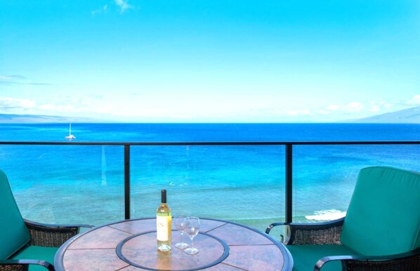 Set the bottle down, let the breeze do the talking?this lanai is where laughter lingers longer than sunset light MAH-1219