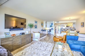 Living Room to Dining and Kitchen