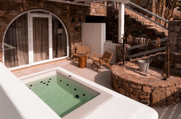Masterful Mykonos Villa | Villa Travers | 2 Bedroom Suite | Furnished Terrace with Hot Tub | Elia