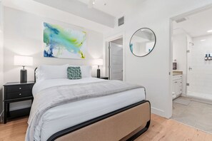 Relax in this highly designed bedroom