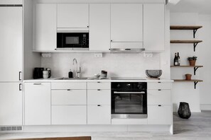 The kitchen is newly renovated with all the essentials you need in order to prepare your own meals.