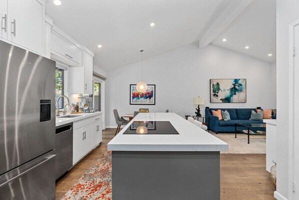 View of the spacious kitchen