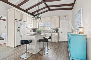 A fully stocked kitchen makes meal preparation a breeze.