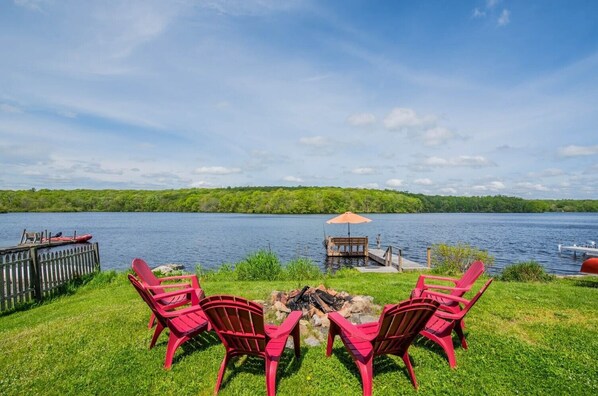 Firepit overlooking Pickerel Lake