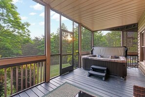 Hot tub on lower deck