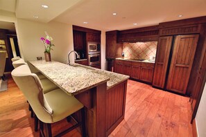 Gourmet kitchen with bar seating