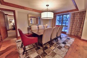 Each residence offers a formal dining room table