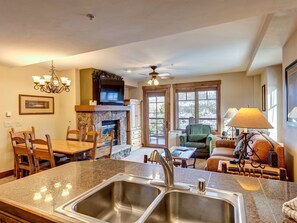 Living Room in Three Bedroom Condo at Mountain Thunder Lodge