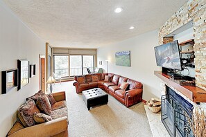 Open and bright living room in the three bedroom