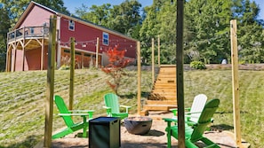 Outdoor seating area with fire pit