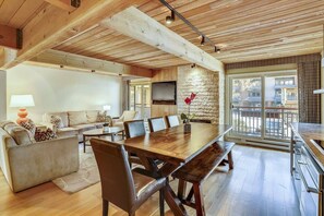 Every rental features dining room table and breakfast bar seating