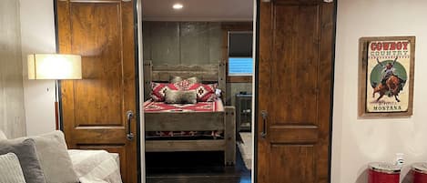 View from living area to the bedroom