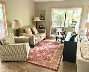 Large living space with wrap around porch
