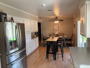 Open kitchen and dining space