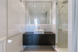 Modern bathroom with shower