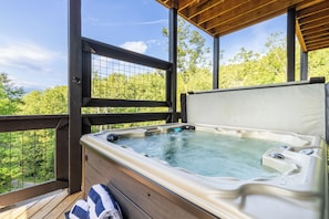 Private hot tub.