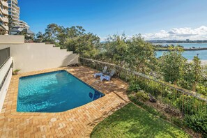 Sparkling pool shared with other complex residents