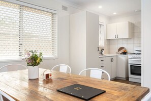 Dining - Bluetooth speaker, Large timber table seats 6.