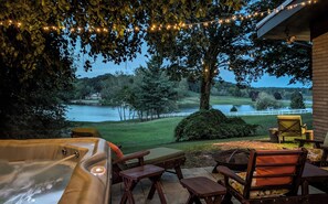 Take in the unique lake view. 