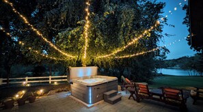 Take a dip in our private, secluded hot tub. 