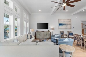 Watch a movie, read a book, or take a nap - you've got plenty of options in this open living room