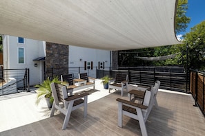 Large deck with seating for all of your family and friends!