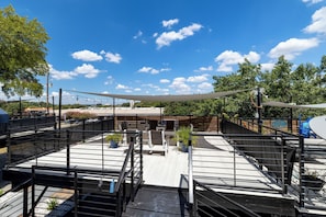 Large deck with seating for all of your family and friends!