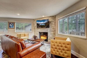 Cozy living room with gas fireplace