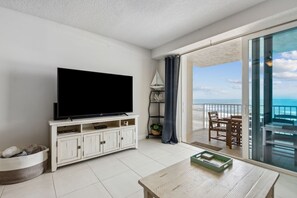 Smart TV in living room with Spectrum cable