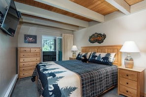 Downstairs bedroom with Cal King bed.
