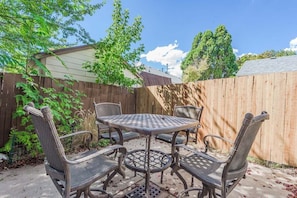 Enjoy the fresh air and sunshine on our patio.