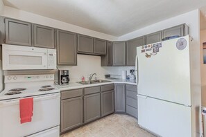 Our fully equipped kitchen has everything you need to feel right at home.
