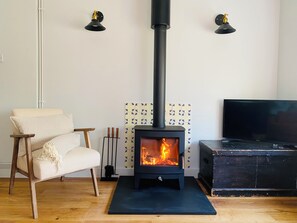 A wood burning stove makes for cosy winter nights
