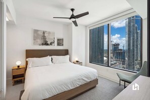 At the end of a full day, retire to the bedroom and sleep like royalty in a plush king bed.