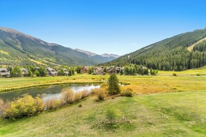 Views of the golf course during the summer from the balcony.